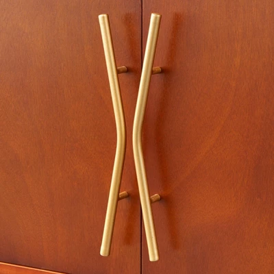 Dennes Mid-Century Modern Wire Accent Storage Cabinet Walnut - Buylateral - Image 4