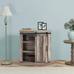 TV Stand For TVs Up To 40" Aged Wood Brown - Home Essentials