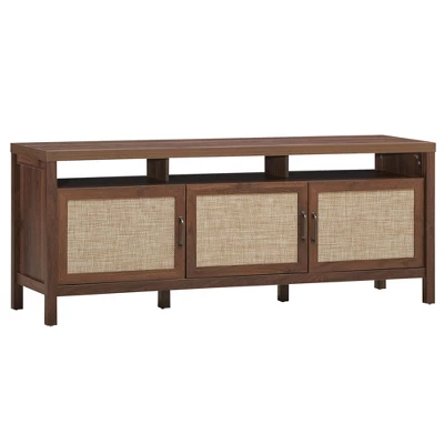 Costway TV Stand Entertainment Media Center For TV's Up To 65'' W/ Rattan Doors - Image 4