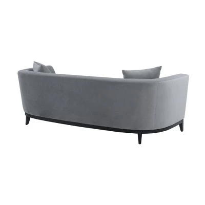 Melange Velvet Sofa Gray - Armen Living - Image 2