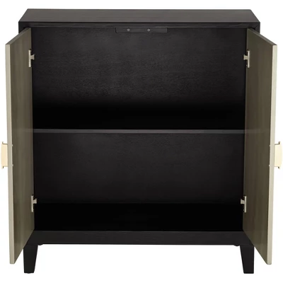 55 Downing Street Hermes 35 1/4" Wide Gray And Gold Wooden 2-Door Cabinet - Image 6