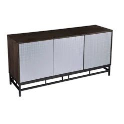 Spilscar Contemporary Storage Cabinet Brown With Silver - Aiden Lane