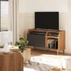 Magnolia Console And Record Station TV Stand For TVs Up To 65" Walnut/Black - Novogratz