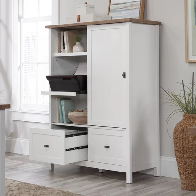 Cottage Road Storage Cabinet With File Drawers White - Sauder - Image 2