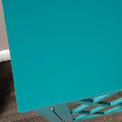 Harbor View 2 Door Geometric Accent Storage Cabinet - Caribbean Blue - Sauder - Image 6
