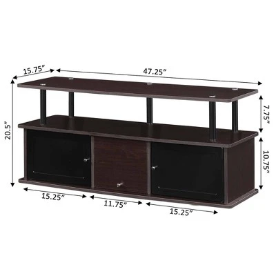 Designs2Go TV Stand For TVs Up To 50" With 3 Storage Cabinets And Shelf - Breighton Home - Image 4
