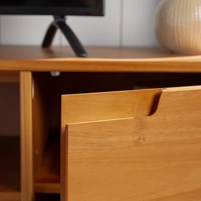 Solid Wood Mid-Century Modern TV Stand For TVs Up To 80" - Saracina Home - Image 5