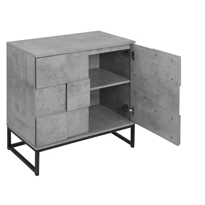 Adams 2-doors Cement Gray Cabinet With 1 Adjustable Inner Shelves - The Pop Maison - Image 5