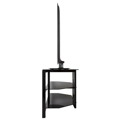 Glass Shelves TV Stand For TVs Up To 55" - Black - Image 5