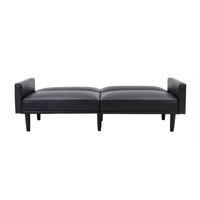 Faux Leather Futon Sofa With Arms Black - Room Essentials™ - Image 4