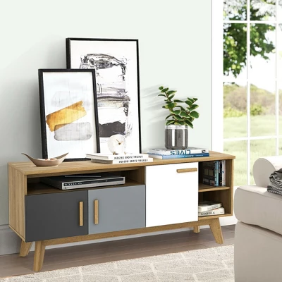 Costway TV Stand For TVs Up To 65'' Entertainment Center Console W/ Adjustable Shelf - Image 3