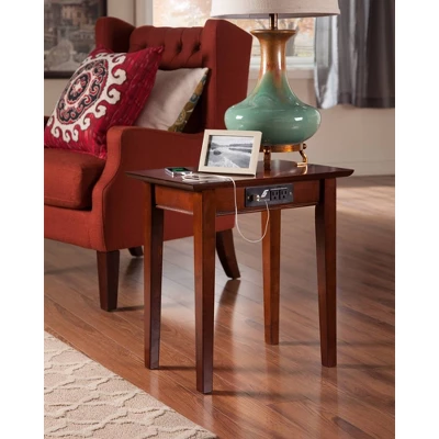 Shaker Chair Side Table With Charger Walnut - AFI - Image 5
