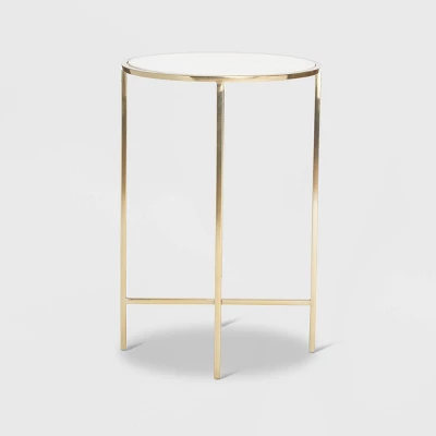 Elliott Marble Side Table White/Gold - Adore Decor - Image 6