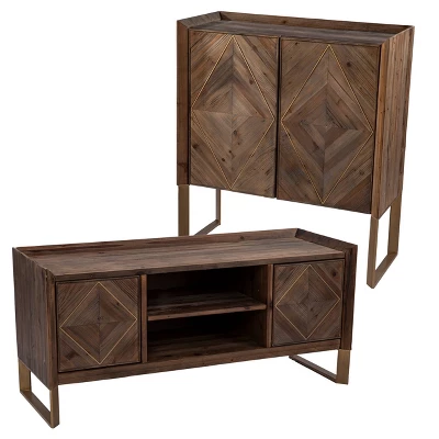 Glacerad Reclaimed Wood Cabinet Brown - Aiden Lane - Image 9