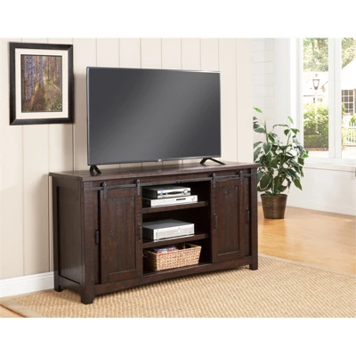 Durango 65" Solid Wood TV Stand Espresso Finish - Martin Svensson Home - Image 4