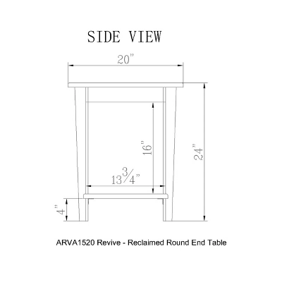 Round End Table Reclaimed Wood Natural - Alaterre Furniture - Image 5