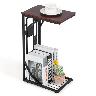 Costway 1PC2 PCS C-Shaped Side Sofa Narrow Snack Table For Living Room Bedroom Small Space - Image 11