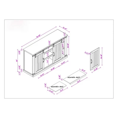 Sliding Doors TV Stand For TVs Up To 60" - Home Essentials - Image 14