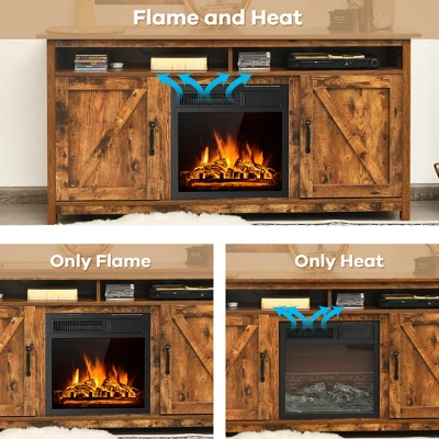 Costway 60'' Industrial Fireplace TV Stand W/18'' 750W/1500W Electric Fireplace - Image 4