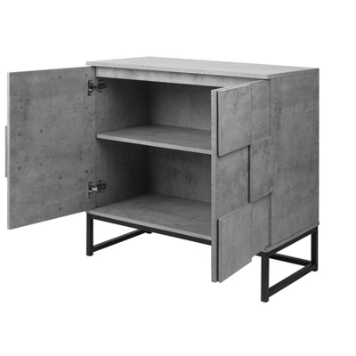 Adams 2-doors Cement Gray Cabinet With 1 Adjustable Inner Shelves - The Pop Maison - Image 4