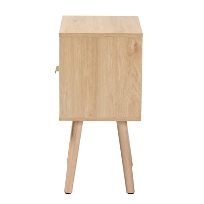 Emmett Wood 1 Drawer End Table Light Brown/Gold - Baxton Studio - Image 4