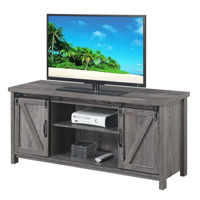 Blake Barn Door TV Stand For TVs Up To 55" With Shelves And Sliding Cabinets - Breighton Home - Image 2