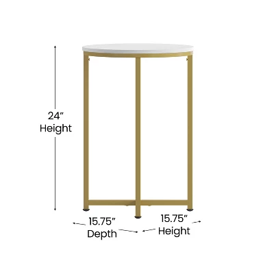 Merrick Lane End Table With Round Cross Brace Frame - Image 7