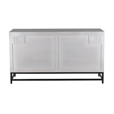Lost City 4 Door Credenza With Black Legs White - Treasure Trove Accents - Image 6