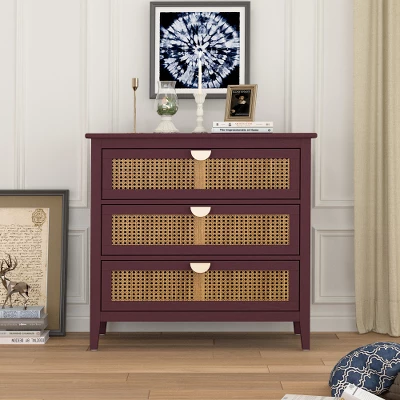 Archie Ash Wood Veneer 3-drawer And Pine Legs Accent Cabinet With Storage- The Pop Maison - Image 2