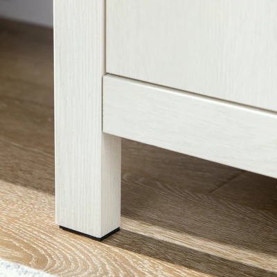 HOMCOM 65 Inch TV Stand With Storage, Media Cabinet TV Entertainment Center With Wooden Shelves And Doors For Living Room Furniture, White - Image 5