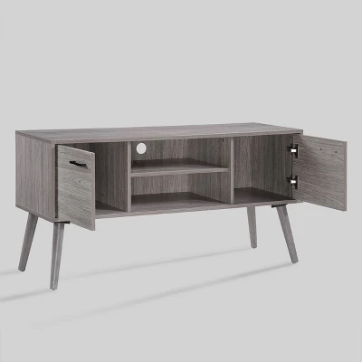 Chandelle 2pc Mid-Century Entertainment Center Set Gray Oak - Christopher Knight Home - Image 2