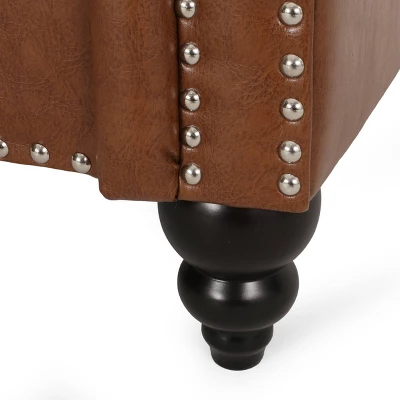 Drury Contemporary Channel Stitch 3 Seater Sofa With Nailhead Trim - Christopher Knight Home - Image 7