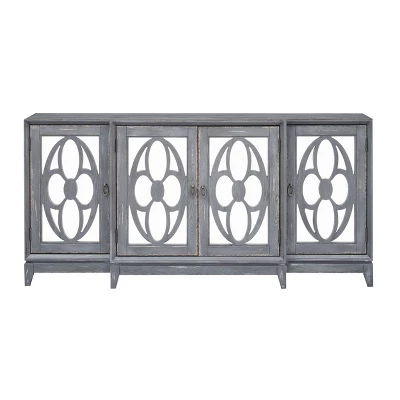 Hank 4 Door Storage Credenza/Sideboard Dark Weathered Gray - Treasure Trove