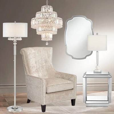 Studio 55D Modern Mirrored Rectangular Accent Side End Table 21" X 16" With Open Shelf Beveled For Living Room Bedroom Bedside - Image 8