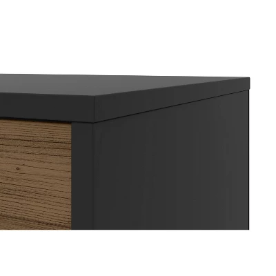 Wood And Metal Office Accent Storage Cabinet With 3 Drawers Brown/Black - The Urban Port - Image 4