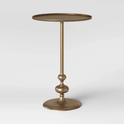 Londonberry Turned Accent Table Brass - Threshold - Image 5