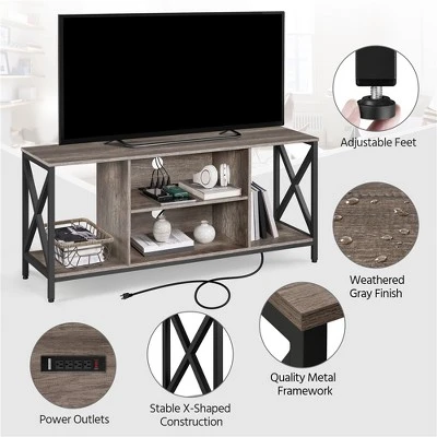 Yaheetech Industrial TV Stand TV Console With Storage - Image 4