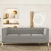 82.7" Chesterfield Sofa, Velvet Upholstered 3 Seater Sofa Couch-ModernLuxe
