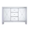 Monroe 3 Drawer Mirrored Cabinet Silver - Aiden Lane