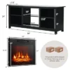 Costway 58'' 2-Tier Fireplace TV Stand W/18'' 1400W Electric Fireplace 65''