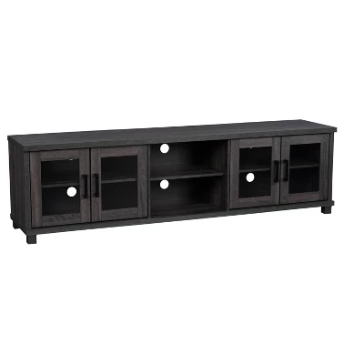 Fremont TV Stand For TVs Up To 95" With Glass Cabinets Dark Gray - CorLiving - Image 2