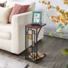 Yaheetech C Shaped Side Sofa Snack Table Coffee Tray End Table For Living Room