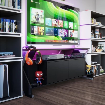 Xtreme Gaming TV Stand With TVs Up To 65" With LED Light Kit Black - NTENSE