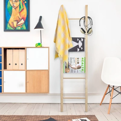 Blanket Storage Decorative Ladder Natural Maple - Flora Home - Image 4