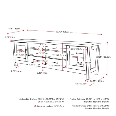 Hollywood TV Stand For TVs Up To 80" Dark Gray - CorLiving - Image 9