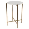 BIRDROCK HOME Folding Side Table With Marble Top - Gold Legs