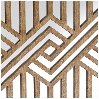 55 Downing Street Mason 33 3/4 Wide Oak Wood And Mirrored 2-Door Cabinet - Image 4