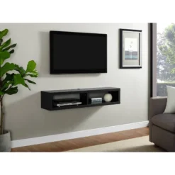 Shallow Wall Mounted A/V Console TV Stand For TVs Up To 60" - Martin Furniture