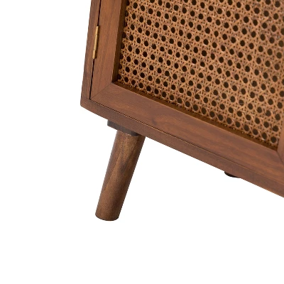 Birnirk 2-Door Accent Solid Wood Storage Cabinet With Shelves| KARAT HOME-Cherry - Image 8