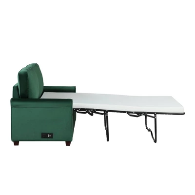 Nielson Convertible Futon Sleeper Loveseat Green - Lifestyle Solutions - Image 4